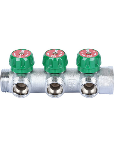 Коллектор регулирующий STOUT 3/4", 3 вых. 3/4" ЕК