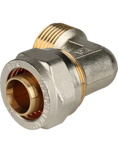 Угольник STOUT 26x1" НР для металлопластиковых труб обжим