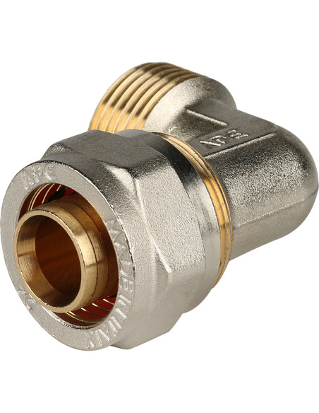 Угольник STOUT 26x1" НР для металлопластиковых труб обжим