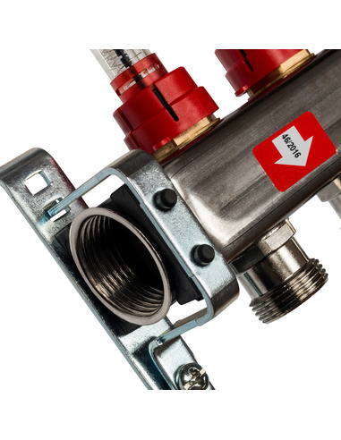 Коллектор STOUT из нержавеющей стали с расходомерами 4 вых.