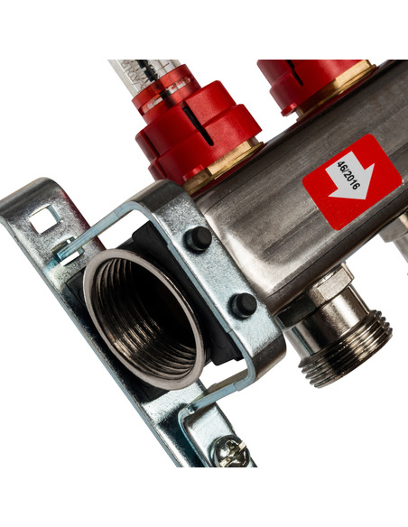 Коллектор STOUT из нержавеющей стали с расходомерами 4 вых.