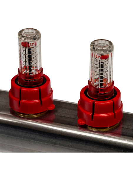 Коллектор STOUT из нержавеющей стали с расходомерами 4 вых.