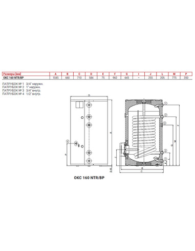 Бойлер Drazice OKC 160 NTR/BP