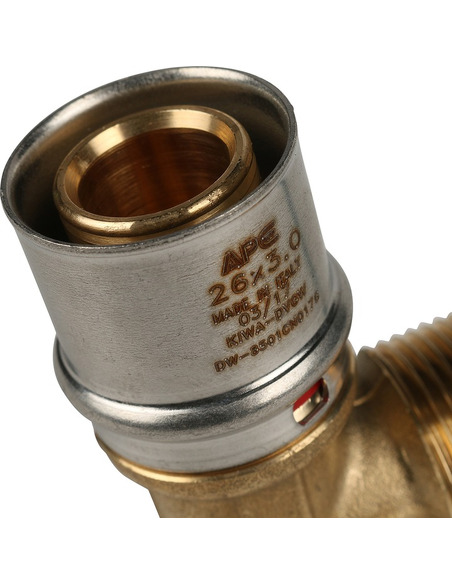 Угольник STOUT 26x1" НР для металлопластиковых труб пресс