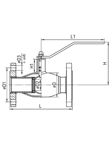 Кран шаровой TEMPER 283 ст.20 DN 20 PN 40 фланец/фланец