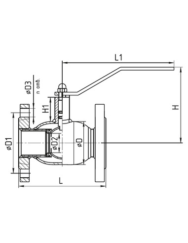 Кран шаровой TEMPER 286 ст.20 DN 125 PN 16 фланец/фланец под задвижку