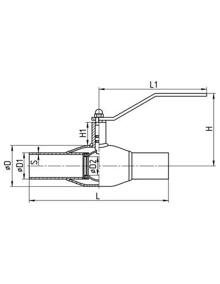 Кран шаровой TEMPER 282 ст.09Г2С DN 25 PN 40 сварка/сварка