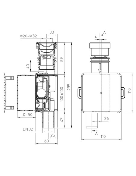 Сифон для кондиционера встроенный HL138H