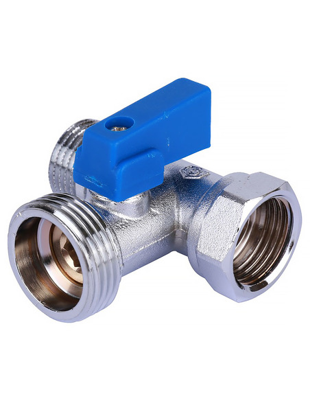 Кран шаровой проходной STOUT 1/2"х3/4"х1/2" ВР-НР-НР