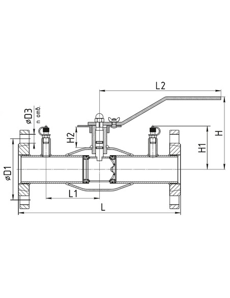 Кран шаровой регулирующий TEMPER 684 ст.20 DN 100 PN 25 фланец/фланец с ниппелями