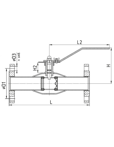 Кран шаровой регулирующий TEMPER 683 ст.20 DN 40 PN 40 фланец/фланец
