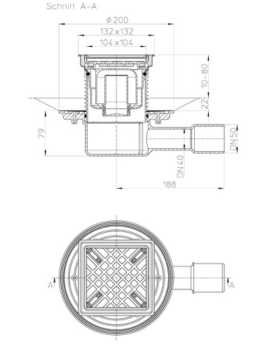 Трап HL510N-3020 с горизонтальным выпуском DN 40/50