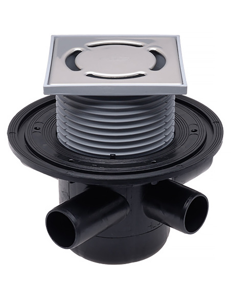 Трап HL304 с горизонтальным выпуском DN 50, обратным клапаном, 3 входа