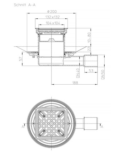Трап HL90Pr-3020 с горизонтальным выпуском DN 40/50 с "сухим" сифоном "Primus"