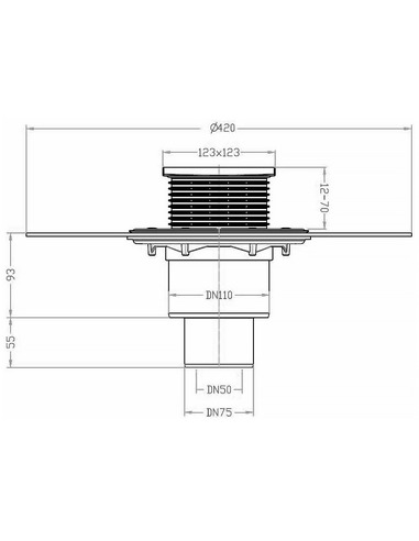 Трап HL310NH с вертикальным выпуском DN 50/75/110