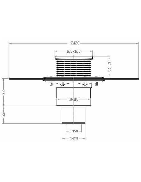 Трап HL310NH с вертикальным выпуском DN 50/75/110
