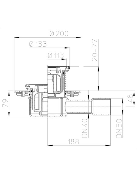 Трап HL510NPrR с горизонтальным выпуском DN 40/50 с "сухим" сифоном "Primus" Трап HL510NPrR с горизонтальным выпуском DN 40/50 с "сухим" сифоном "Primus"