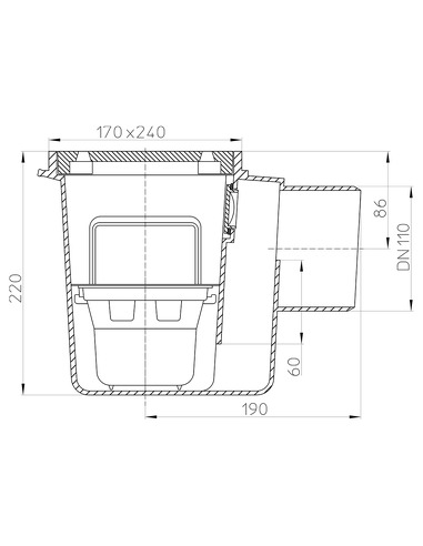 Трап HL71 с горизонтальным выпуском DN 110
