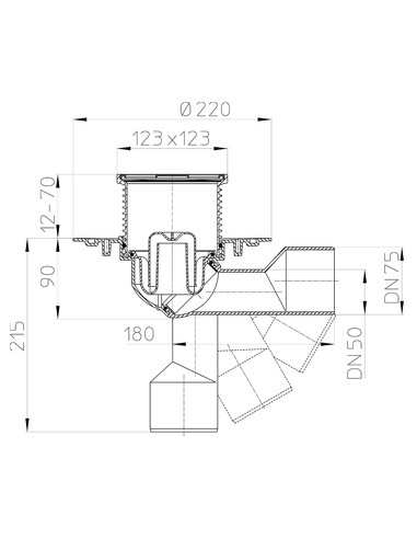 Трап HL80.1 с поворотным выпуском DN 50/75