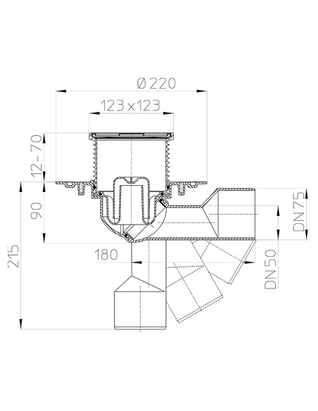 Трап HL80.1 с поворотным выпуском DN 50/75