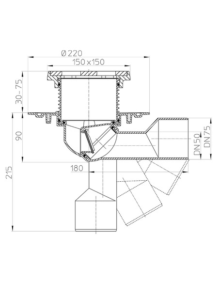 Трап HL81G с поворотным выпуском DN 50/75