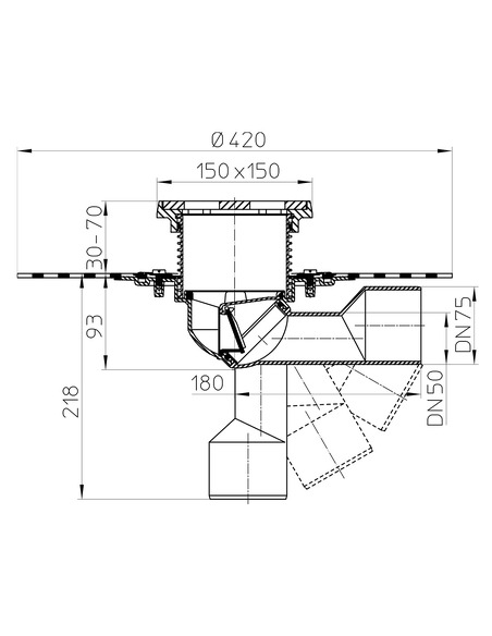 Трап HL81GH с поворотным выпуском DN 50/75