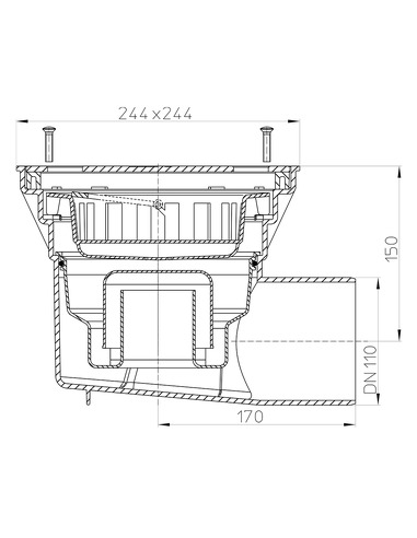 Трап HL605SW с горизонтальным выпуском DN 110