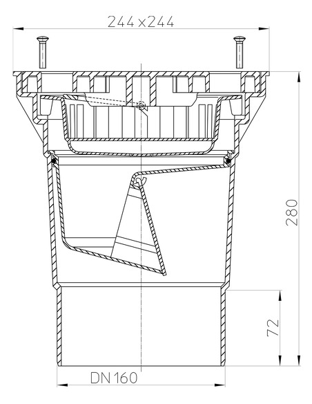 Трап HL606L/5 с вертикальным выпуском DN 160
