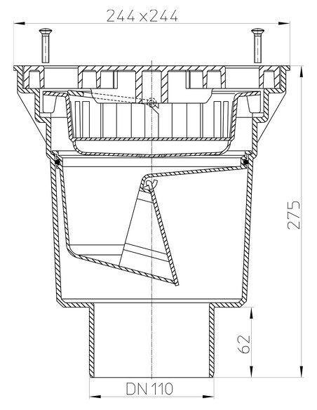 Трап HL606L/1 с вертикальным выпуском DN 110