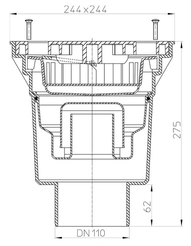 Трап HL606LW/1 с вертикальным выпуском DN 110