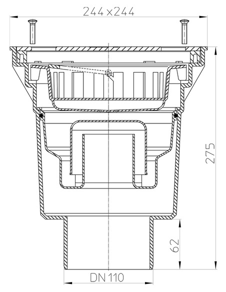 Трап HL606SW/1 с вертикальным выпуском DN 110