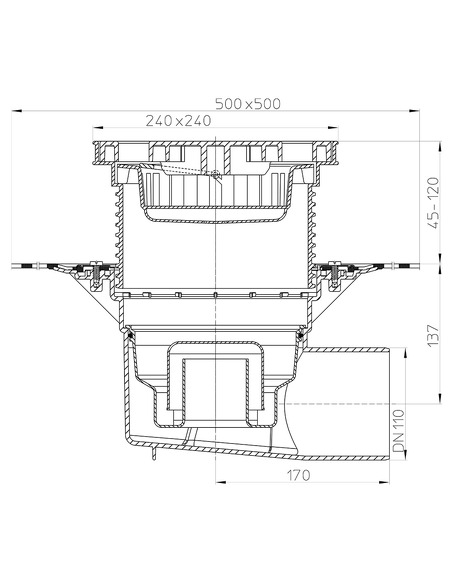 Трап HL615HLW с горизонтальным выпуском DN 110 Трап HL615HLW с горизонтальным выпуском DN 110