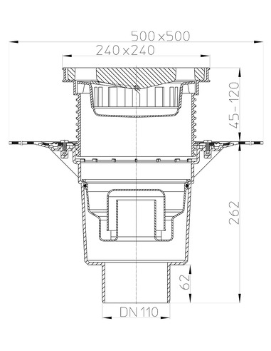 Трап HL616HW/1 с вертикальным выпуском DN 110