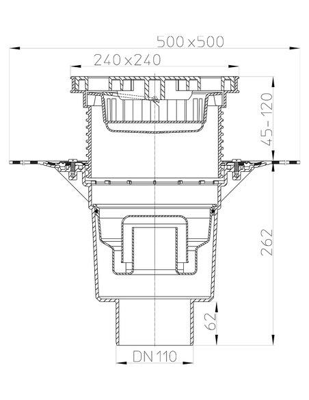 Трап HL616HLW/1 с вертикальным выпуском DN 110 Трап HL616HLW/1 с вертикальным выпуском DN 110