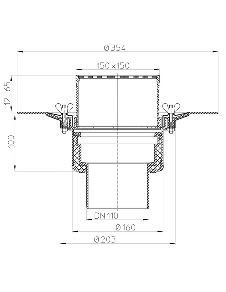 Кровельная воронка HL62B/1 DN110