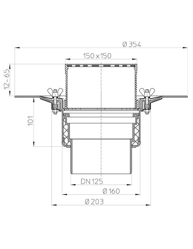 Кровельная воронка HL62B/2 DN125