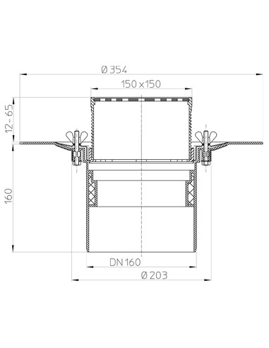 Кровельная воронка HL62B/5 DN160
