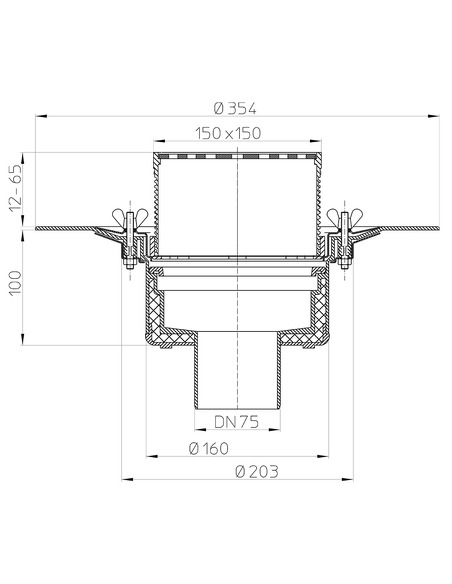 Кровельная воронка HL62B/7 DN75