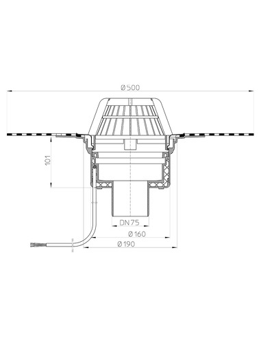 Кровельная воронка HL62H/7 DN75