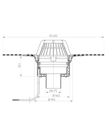 Кровельная воронка HL62H/7 DN75