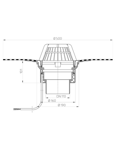 Кровельная воронка HL62H/1 DN110