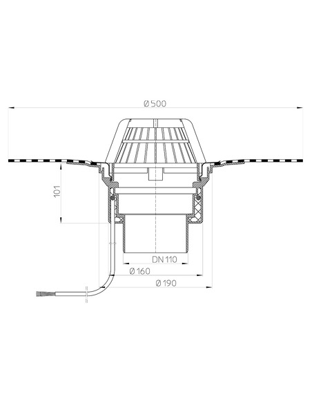 Кровельная воронка HL62H/1 DN110
