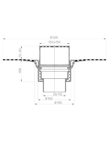 Кровельная воронка HL62BH/1 DN110