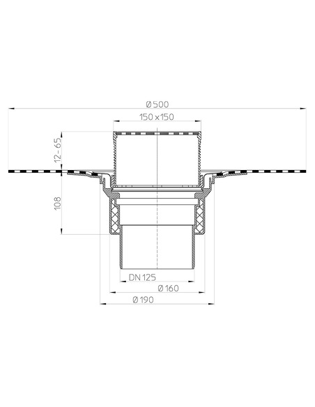 Кровельная воронка HL62BH/2 DN125