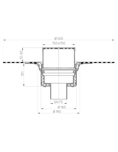 Кровельная воронка HL62BH/7 DN75