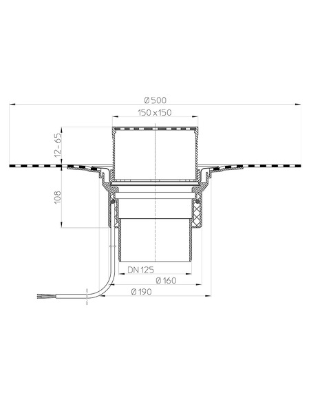 Кровельная воронка HL62.1BH/2 DN125 с электрообогревом