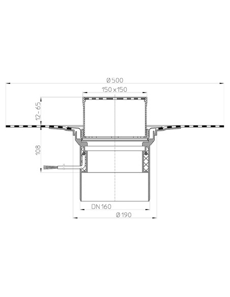 Кровельная воронка HL62.1BH/5 DN160 с электрообогревом