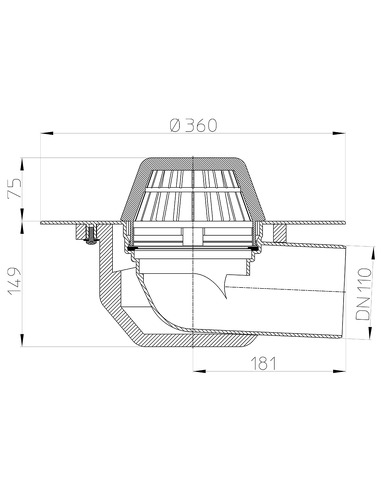 Кровельная воронка HL64P/1 DN110