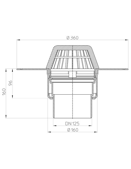 Кровельная воронка HL62P/2 DN125