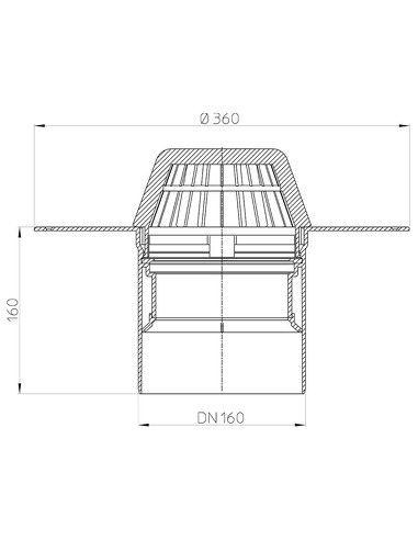 Кровельная воронка HL62P/5 DN160